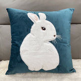 Soft Rabbit Pillow Cover Sofa Cushion Velvet Embroidered Pillow Girl's Heart Pink Cartoon Pillow Cover Cute - V.I.P Digital Presence