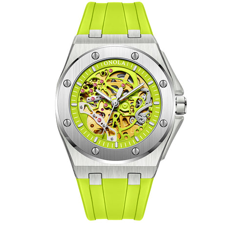 Fully automatic mechanical watch for men fashionable multi-color silicone tape waterproof watch - V.I.P Digital Presence