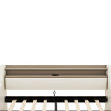 Twin Size Daybed with Storage Drawers, Upholstered Daybed with Charging Station and LED Lights, Beige - V.I.P Digital Presence