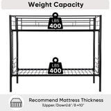 Double decker bed, size above twin bed, with 2 ladders and full-length guardrail, metal, storage space, black - V.I.P Digital Presence