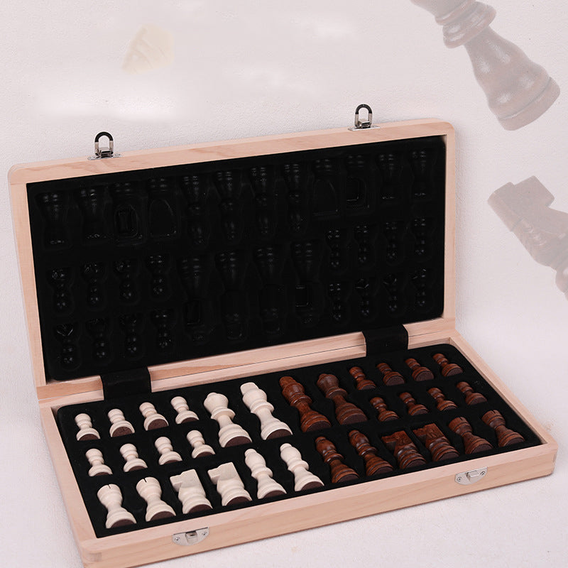 Ajedrez magnético plegable de madera maciza, juego de ajedrez de doble reina, juego de mesa para adultos, rompecabezas para niños, juguete
