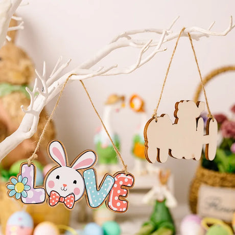 Easter Decoration Supplies Easter Letter Pendant Colorful Rabbit Pendant Colorful Letter Pendant - V.I.P Digital Presence