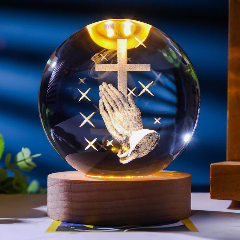 Starry Sky 3D Micro Landscape Crystal Ball Home Desktop Creative Interior Carving White Crystal Ball Ornament Craft Gift product - V.I.P Digital Presence