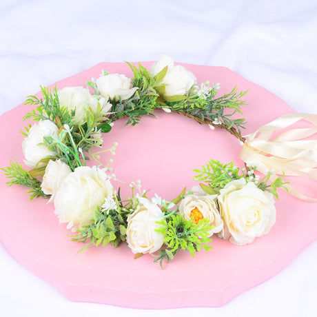 Hawaiian Wreath Bridal Fairy Simulation Starry Sky Flower Headwear Children's Photography Hair Accessories Hair Hoops - V.I.P Digital Presence