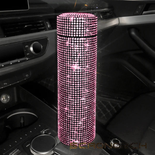 Bling Rhinestone Thermos Bottle Insulated Double Wall Stainless Steel Water Bottle Coffee Travel Car Coffee Mug Cup Vacuum Flask - V.I.P Digital Presence