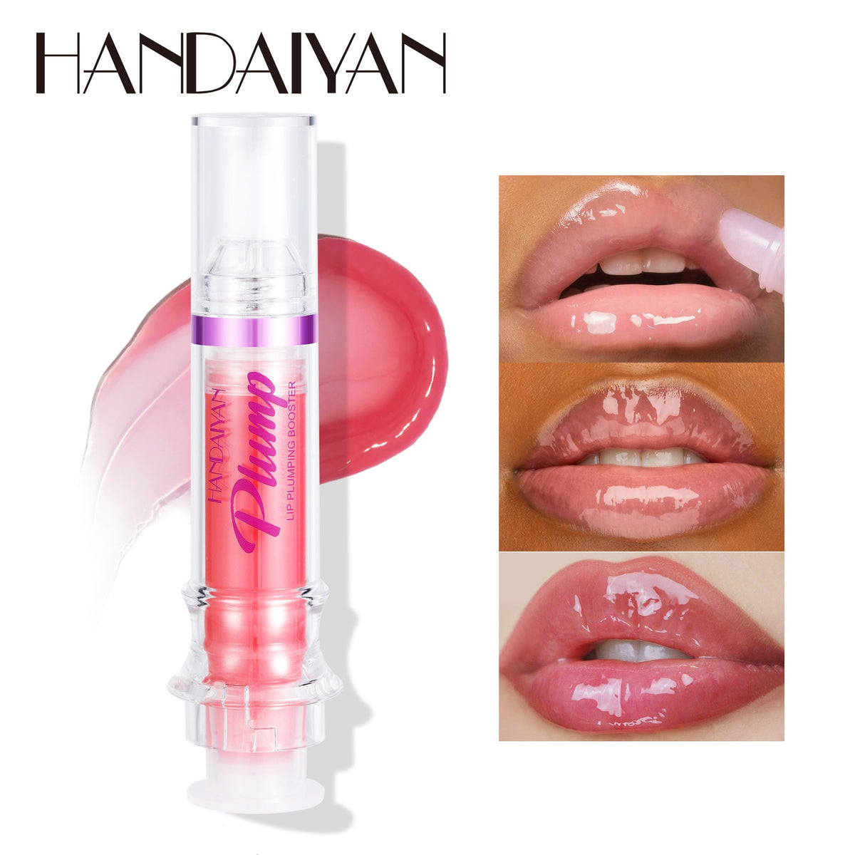 HANDAIYAN PLUMP & POUT Lip Plumping Booster Gloss, High Shine for Plumper Looking Lips,Extreme Shine Crystal Volume Lip Oil - V.I.P Digital Presence
