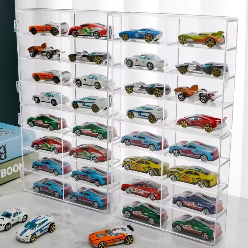 1:64 Acrylic Car Display Box – 8-grid, dustproof, stackable, transparent. Fits Hot Wheels. - V.I.P Digital Presence