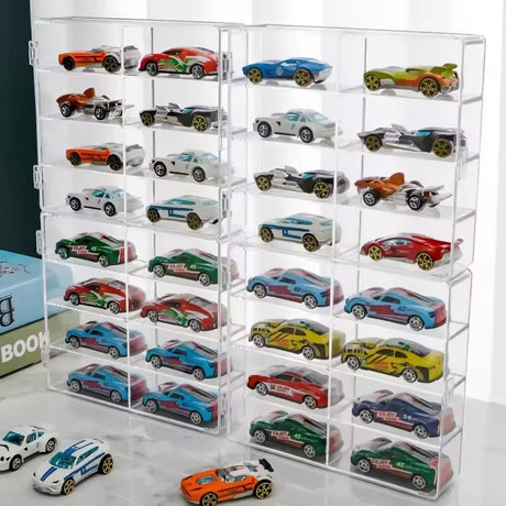 1:64 Acrylic Car Display Box – 8-grid, dustproof, stackable, transparent. Fits Hot Wheels. - V.I.P Digital Presence