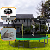 12FT Recreational Kids Trampoline with Safety Enclosure Net & Ladder, Outdoor Recreational Trampolines - V.I.P Digital Presence