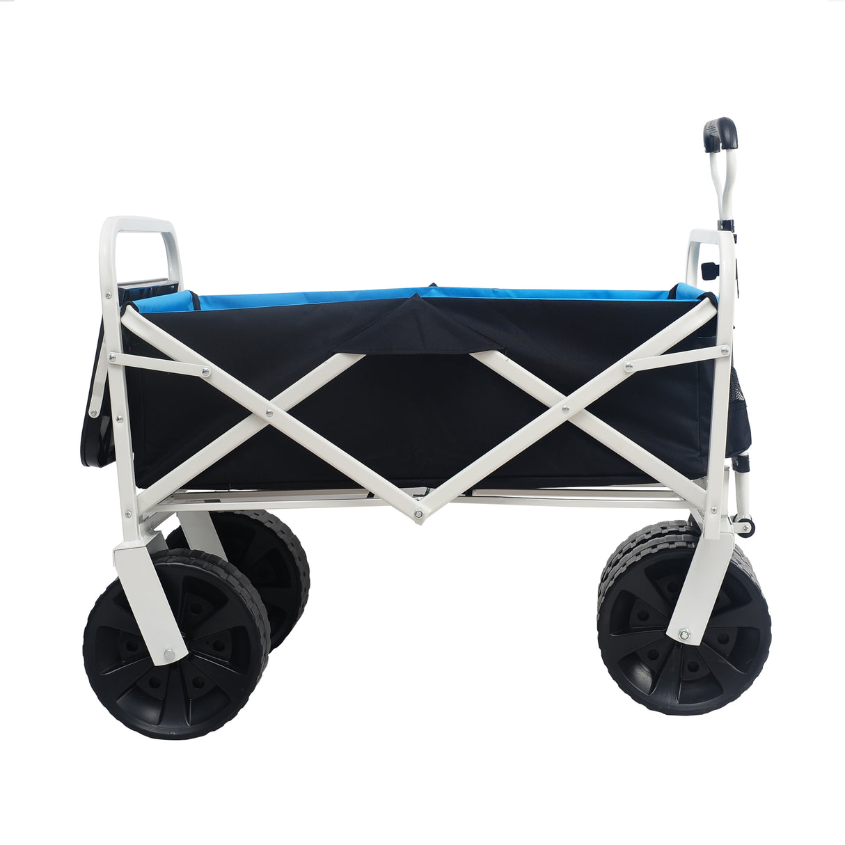 Folding Wagon Garden Shopping Beach Cart (white) - V.I.P Digital Presence