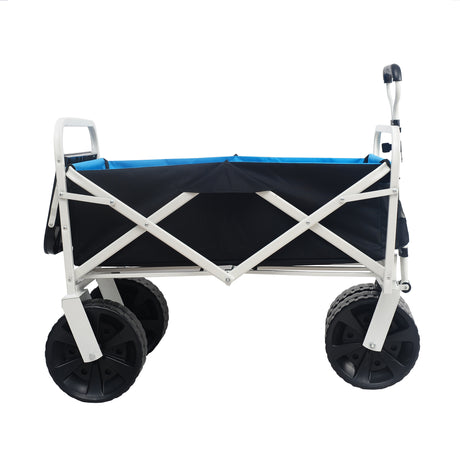 Folding Wagon Garden Shopping Beach Cart (white) - V.I.P Digital Presence