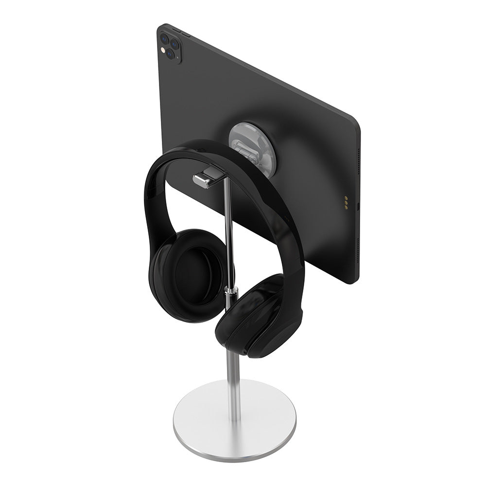 Soporte de auriculares colgante con elevación de disco facial, apto para iPad de Apple, teléfono móvil y tableta, soporte magnético universal. 