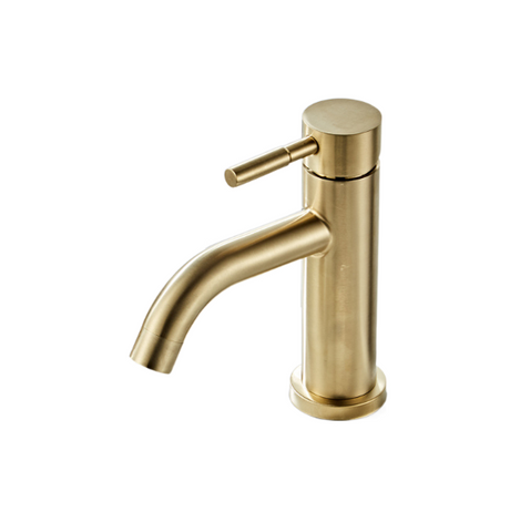 Faucet stainless steel brushed gold minimalist basin faucet hot and cold table up and down basin for household use - V.I.P Digital Presence