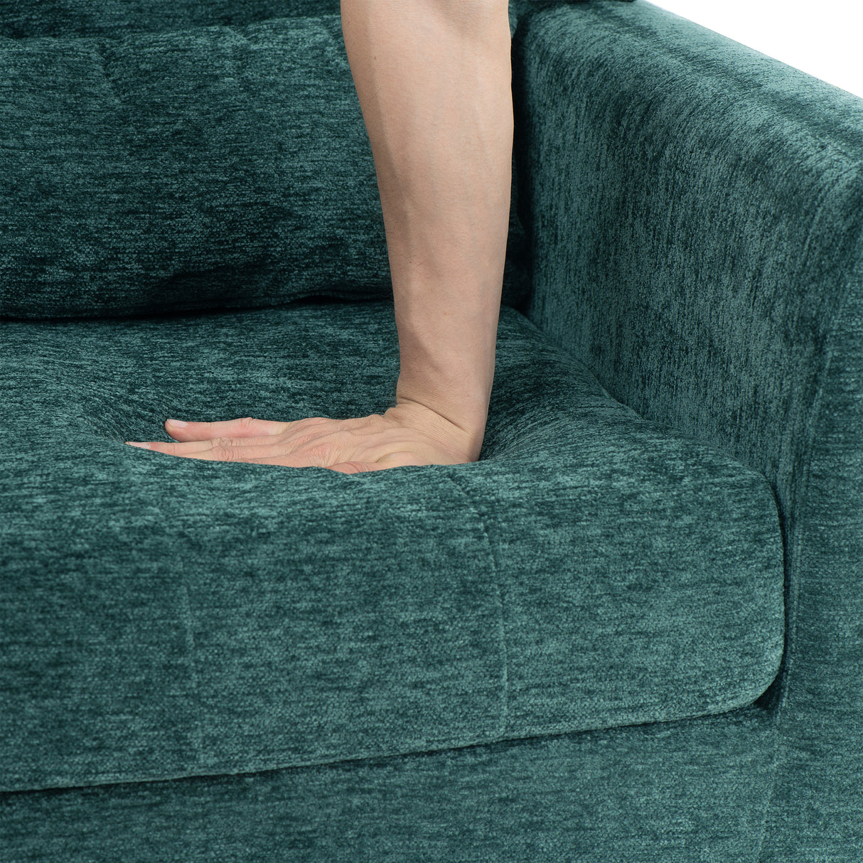 Modern Accent Chair Upholstered Foam Filled Living Room Chairs Comfy Reading Chair Mid Century Modern Chair  (Blackish Green) - V.I.P Digital Presence