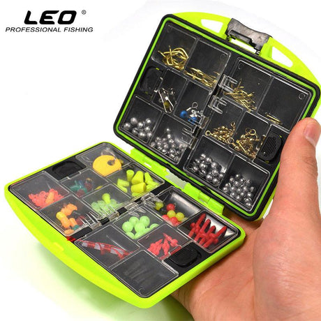 LEO 100Pcs/box Fly Fishing Accessories Box with Fishhooks Float Lead Sinker Swivel Connector Beads - V.I.P Digital Presence