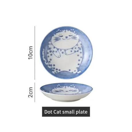 Cat dish cartoon ceramic dish household dining table dipping dish soy sauce dish hot pot seasoning dish - V.I.P Digital Presence