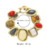Colorful natural stone crystal glass exaggerated bracelet women's high-end accessory - V.I.P Digital Presence
