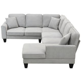 [VIDEO provided] [New] 108*85.5" Modern U Shape Sectional Sofa 7 Seat Fabric Sectional Sofa Set - V.I.P Digital Presence