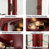 Corner Curio cabinet with illuminated glass display stand and tempered glass door, with adjustable bracket and light bulb - V.I.P Digital Presence