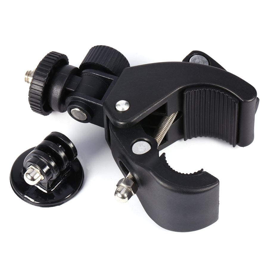 GloryStar - Abrazadera para manillar de bicicleta y motocicleta, color negro, adaptador de trípode para cámara GoPro Hero 1, 2, 3, 3+ y 4