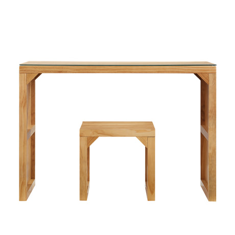 Pine Dining Bench and Table, Indoor Wood Bench for Entryway,Living Room,Kitchen and Bench Set (Nature, Bench & Table) Small - V.I.P Digital Presence