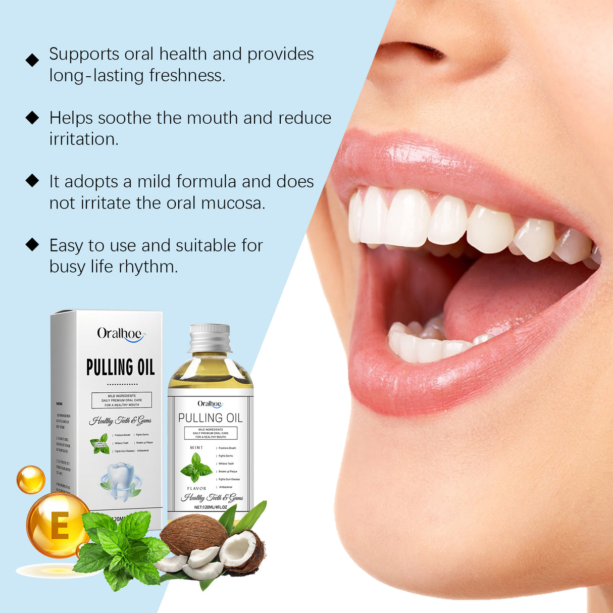 Mouth Coconut Mouthwash Fresh Breath Clean Odor Stains Stains And Beautiful Teeth Mouthwash - V.I.P Digital Presence