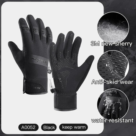 Outdoor new cycling warm cycling gloves thickened and plush comfortable touch screen anti splash and anti slip - V.I.P Digital Presence