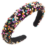 Exaggerated Baroque Colorful Crystal Candy Sponge Wide Edge Hair Hoop Headband - V.I.P Digital Presence