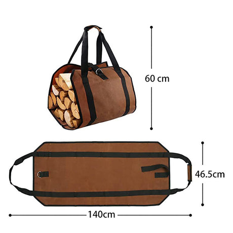 Outdoor Firewood Storage Bag Firewood Transport Bag Canvas Tote Bag Wood Carrier - V.I.P Digital Presence