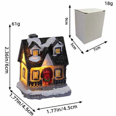Christmas decorations holiday resin cabins colorful illuminated house tabletop ornaments - V.I.P Digital Presence