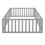 Full Size Wood Daybed Frame with Fence Gray(OLD SKU:WF289662AAE)