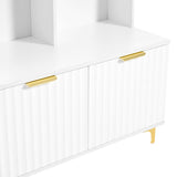 Large storage hall tree with bench, multifunctional storage platform, luxury clothes hanger equipped with 6 gold hooks - V.I.P Digital Presence