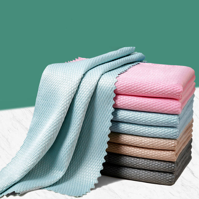 Fish Scale Rag Absorbs Water And Is Not Easy To Lose Hair Kitchen Dishcloth Wipes Glass Without Leaving Prints For Household Cleaning Fish Scale Cloth - V.I.P Digital Presence