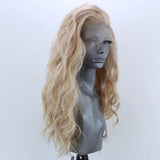 13*2.5 Linen Color Synthetic Fiber Front Lace Wig Head Cover Natural Hairline Ladies Wig - V.I.P Digital Presence