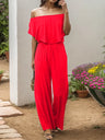 Off-Shoulder Wide Leg Jumpsuit - V.I.P Digital Presence