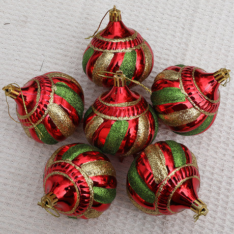 Christmas decoration painted onion shaped ball Christmas tree decoration hanging ball spiral cone ball - V.I.P Digital Presence
