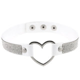 Japan's Harajuku Soft Girl Black Rhinestone Peach Heart Love-Shaped Collar Women's Neck Strap Collarbone Necklace Short - V.I.P Digital Presence