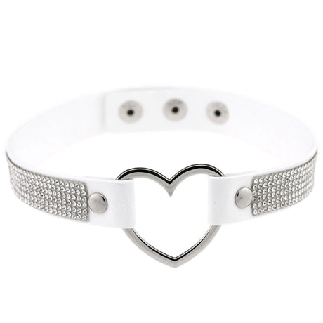Japan's Harajuku Soft Girl Black Rhinestone Peach Heart Love-Shaped Collar Women's Neck Strap Collarbone Necklace Short - V.I.P Digital Presence
