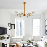 Modern Crystal Chandeliers, 9 Lights Golden Chandelier for Living Room Bedroom (Bulbs Not Included) - V.I.P Digital Presence