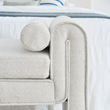 Bedroom storage stool, linen storage stool, large storage space, 50.39 inches white - V.I.P Digital Presence