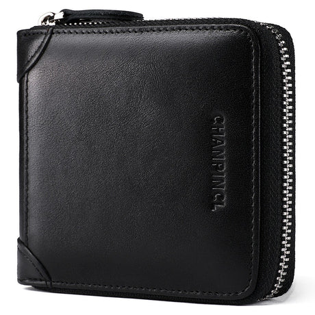 Men's Wallet Leather Zero Purse Zipper Wallet Horizontal Multi-Function Gift Box Wallet - V.I.P Digital Presence