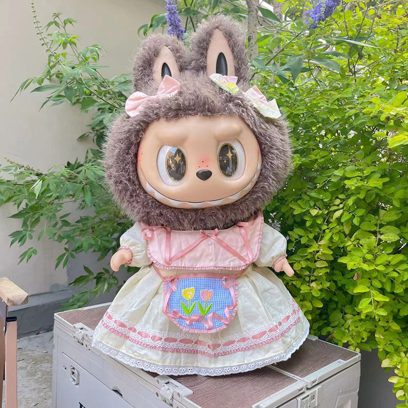 Ropa con diseño LABUBU de 58 cm, ropa de muñeca ZIMOMO, juguete de peluche LABUBU de goma, ropa linda