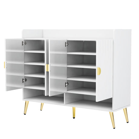 U-Can shoe cabinet with door, 11 layers with adjustable shelves, modern wooden shoe cabinet (PVC surface) - V.I.P Digital Presence