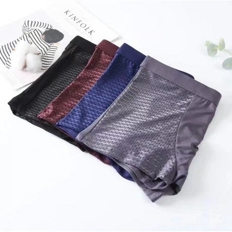 Men's ice silk flat corner pants with breathable mesh thin underwear and men's four corner underwear - V.I.P Digital Presence