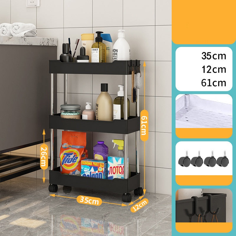 Kitchen multi layer vegetable basket rack floor-standing removable vegetable storage household multi functional trolley - V.I.P Digital Presence