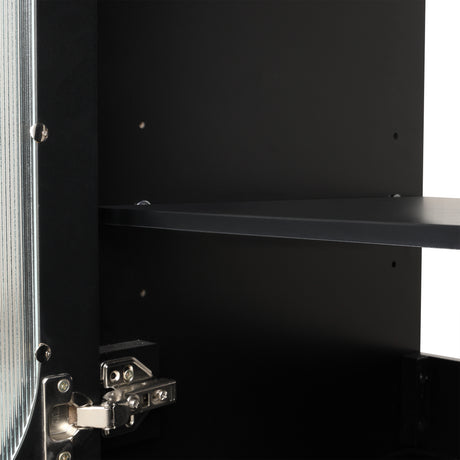 30" Bathroom Vanity with Sink, Bathroom Vanity Cabinet with Two Drawers and Door, Adjustable Shelf, Solid Wood and MDF, Black - V.I.P Digital Presence