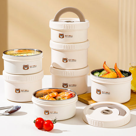 Microwaveable portable 304 stainless steel single-layer insulated lunch box with lid - V.I.P Digital Presence