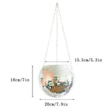 Disco Ball Planter Hanging Mirror Spherical Plastic Flower Pot Horticultural Hanging Basket - V.I.P Digital Presence