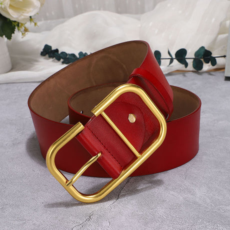 Ladies' cowhide wide waistband waistband decorative skirt windbreaker belt waistband - V.I.P Digital Presence