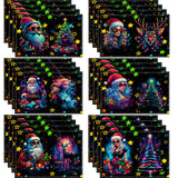 Christmas table mat with white linen starry sky and Santa Claus print - V.I.P Digital Presence